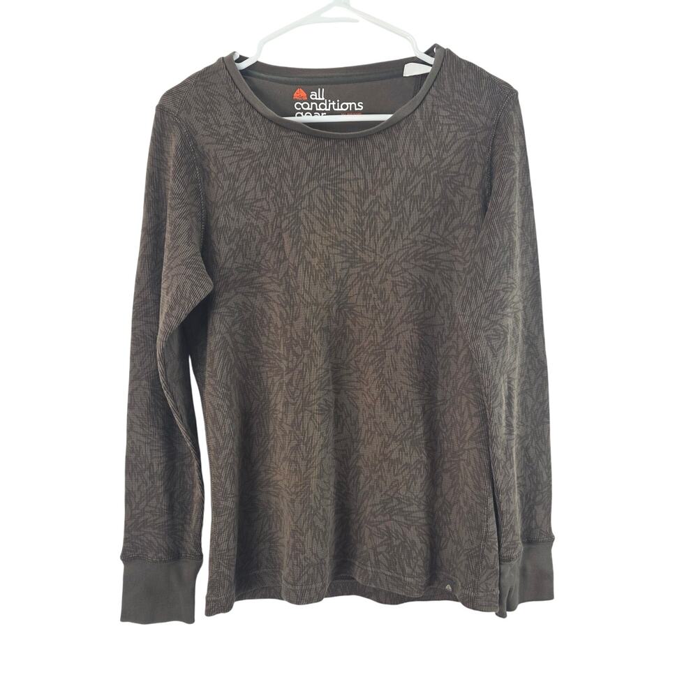 Nike ACG All Conditions Gear Long Sleeve Top XL Womens Brown Geometric Outdoor‎